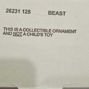 Disney Beast Holiday Ornament - Gold and Black